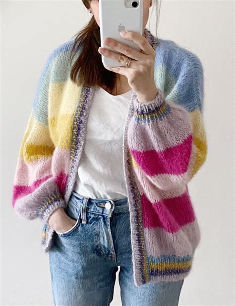 striped oversized cardigan